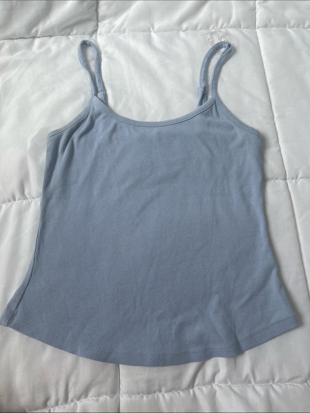 Cotton On Pale Blue Ribbed Spaghetti Strap Cami